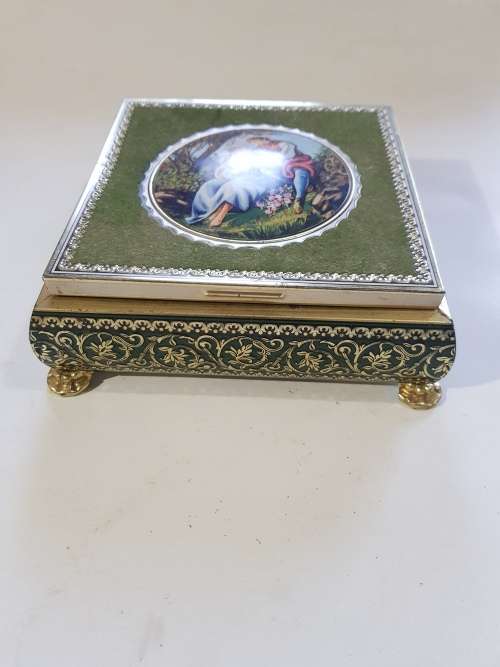 Vintage Tin Jewellery Box