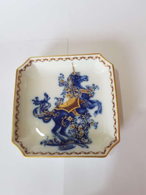 AK Kaiser Porcelain Tray, W. Germany, Echt Kobalt