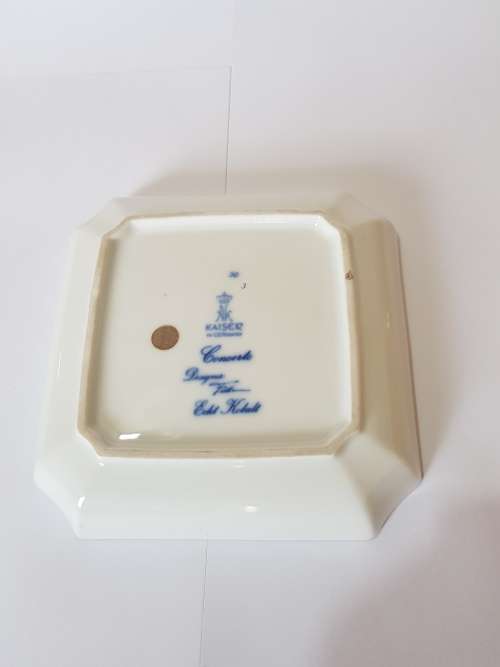 AK Kaiser Porcelain Tray, W. Germany, Echt Kobalt