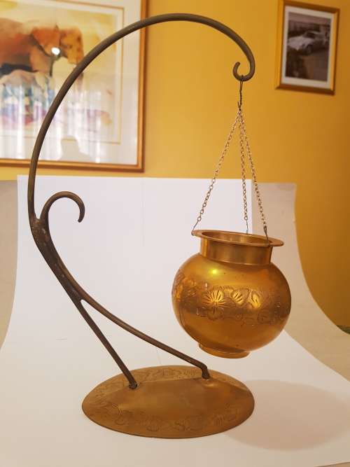 Brass Ornament with Hanging Pot