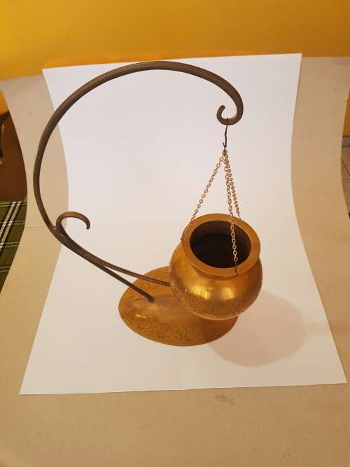 Brass Ornament with Hanging Pot