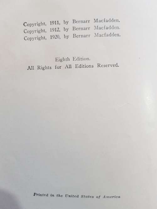 Macfadden`s Encyclopedia of Physical Culture by Bernarr Macfadden, Vol. III