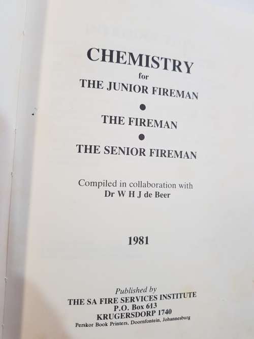 Fire Technology, Part 3, Chemistry for Firemen, English/Afrikaans