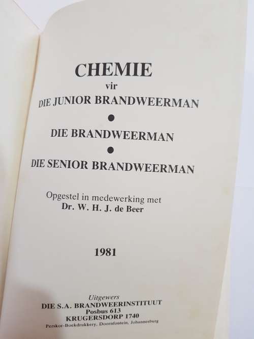 Fire Technology, Part 3, Chemistry for Firemen, English/Afrikaans