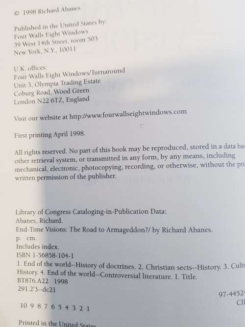 End-Time Visions: The Road to Armageddon by Richard Abanes