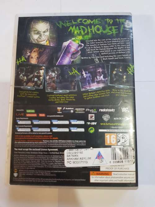 Batman, Arkham Asylum PC DVD