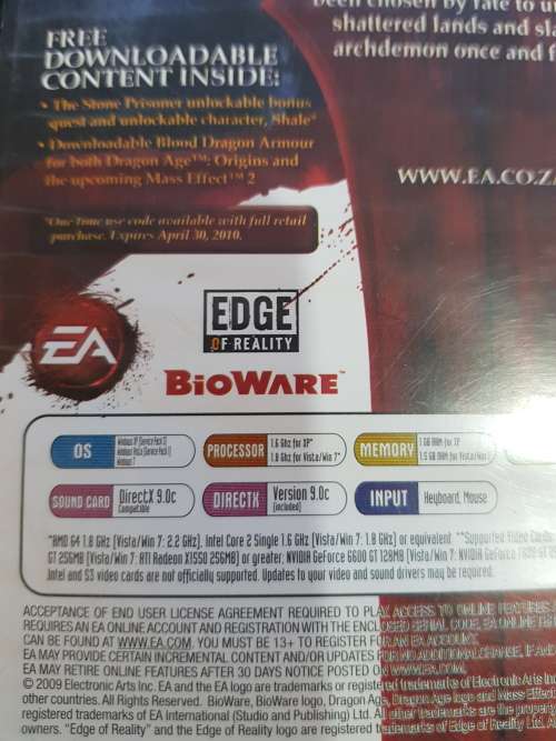 Dragon Age Origins PC DVD