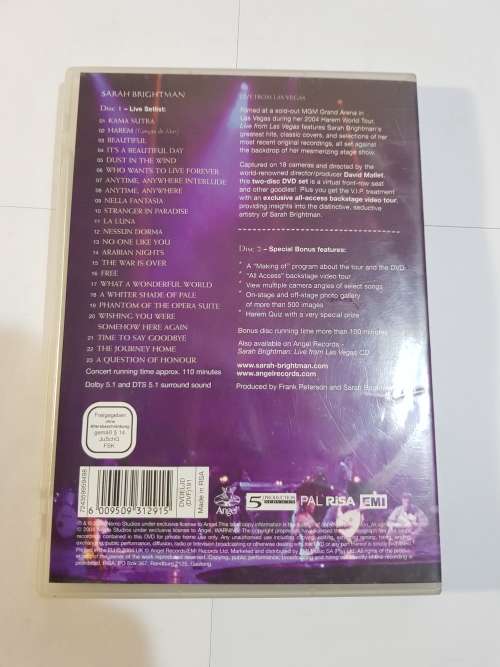 Sarah Brightman, The Harem World Tour, Live From Las Vegas DVD
