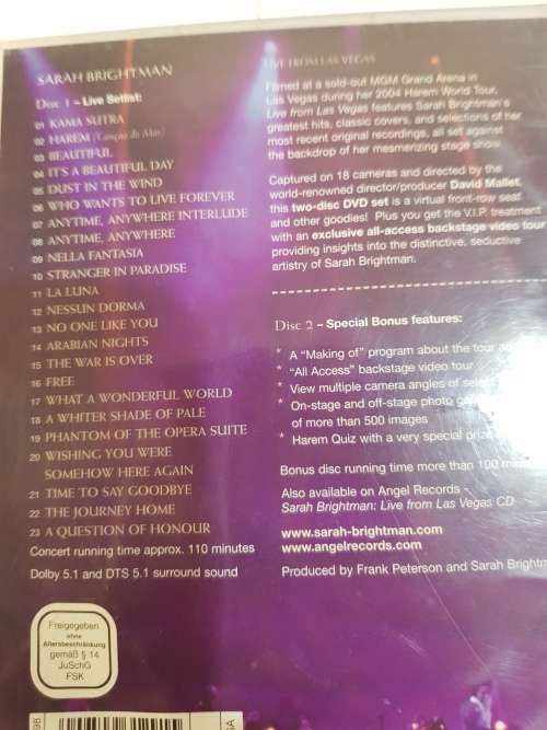 Sarah Brightman, The Harem World Tour, Live From Las Vegas DVD