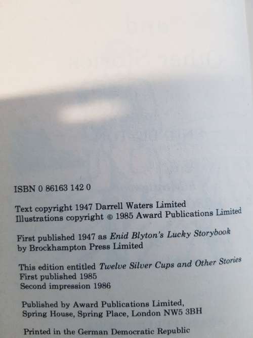 Twelve Silver Cups and other Stories by Enid Blyton, 1986, Hardcover