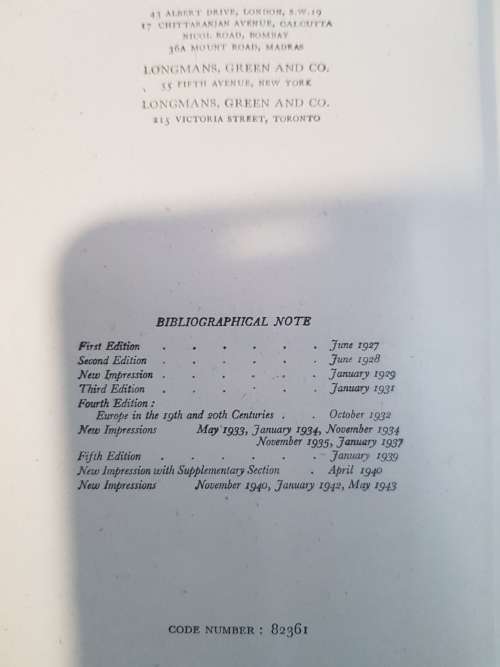 Europe in the Nineteenth and Twentieth Centuries 1789-1939
