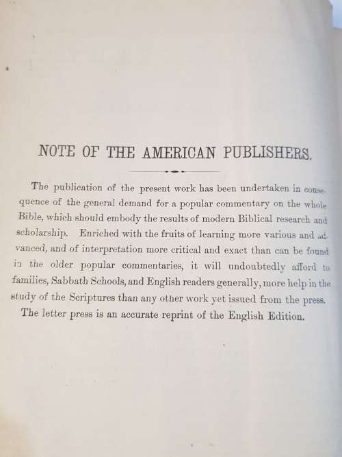 A Commentary, Critical and Explanatory on the Old and New Testaments Vol. 1
