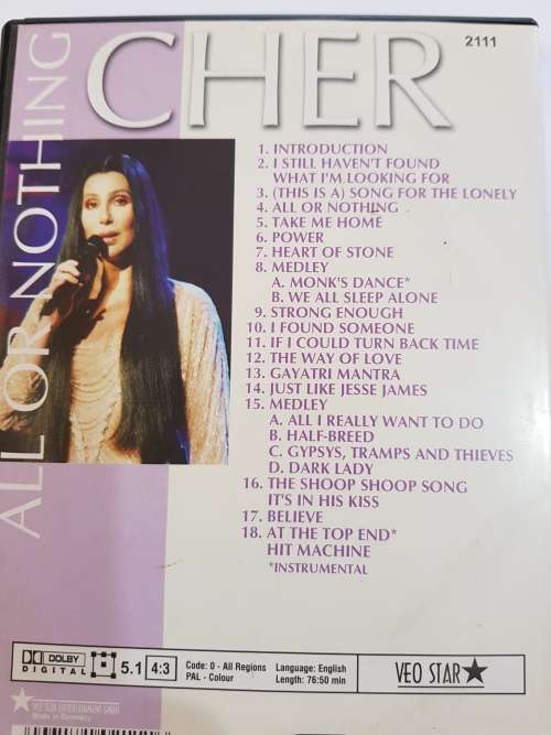Cher, All or Nothing, DVD