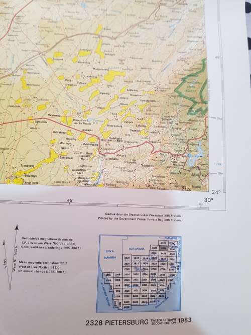 Map 2328 Pietersburg, 1:250 000