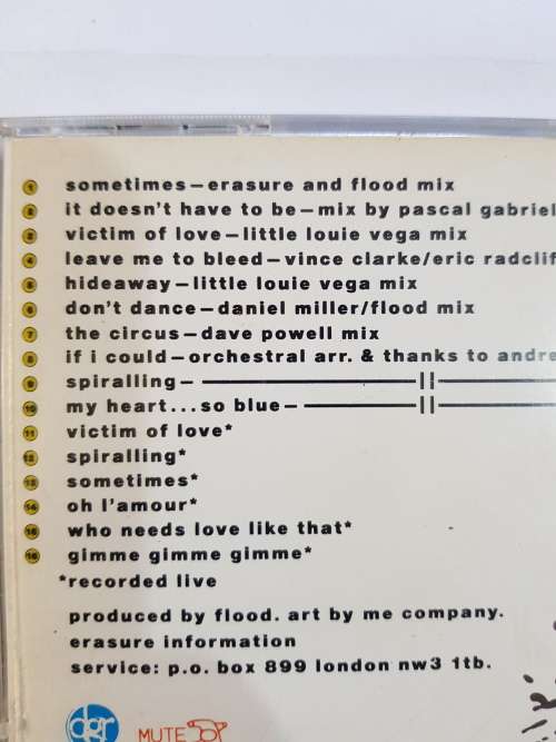 Erasure, The Two Ring Circus CD