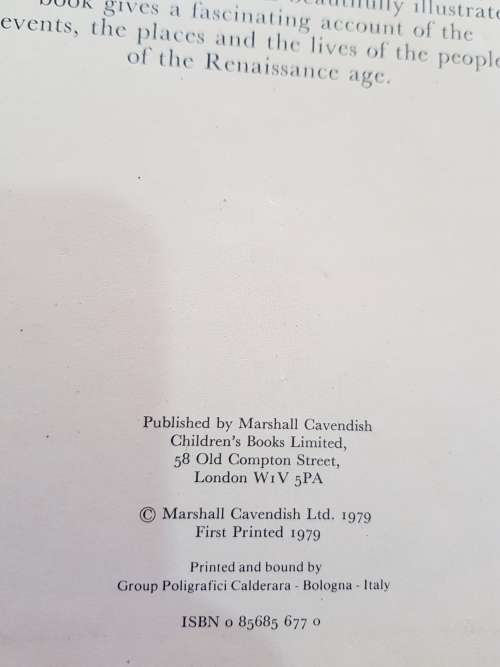The Renaissance, The Living Past, Marshall Cavendish, 1979