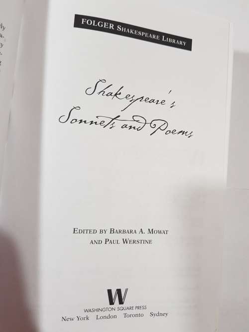 Shakespeare`s Sonnets and Poems edited by Barbara A. Mowat and Paul Werstine