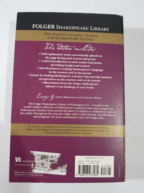Shakespeare`s Sonnets and Poems edited by Barbara A. Mowat and Paul Werstine
