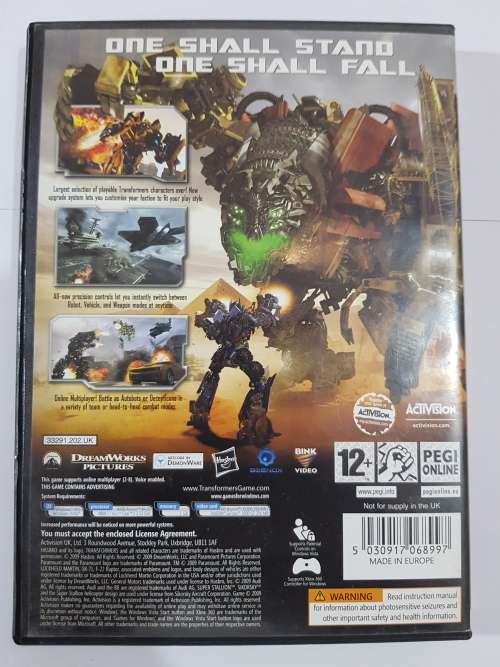 Transformers, Revenge of the Fallen, PC DVD