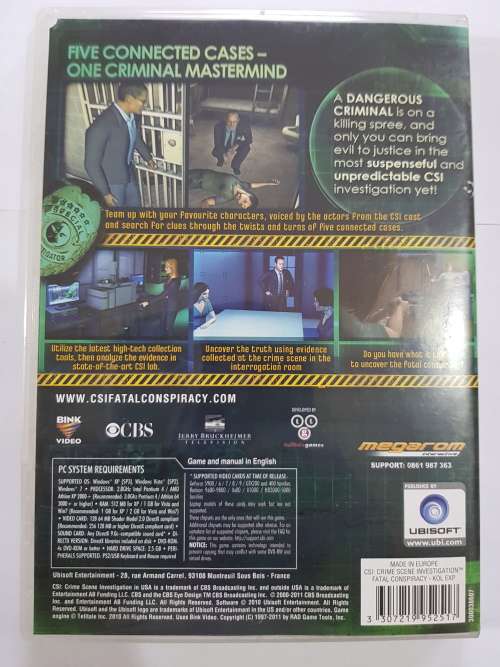 CSI: Crime Scene Investigation, Fatal Conspiracy PC DVD