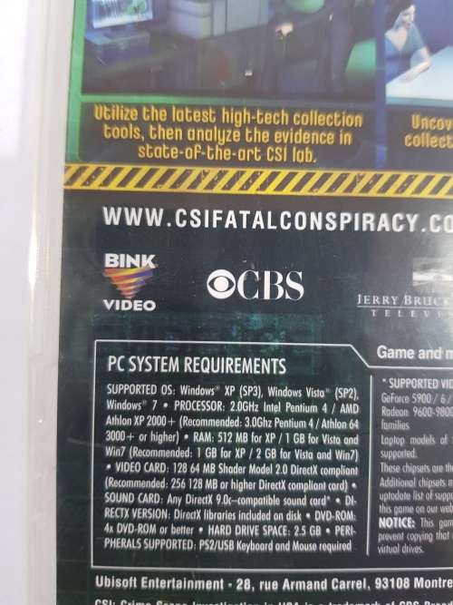 CSI: Crime Scene Investigation, Fatal Conspiracy PC DVD