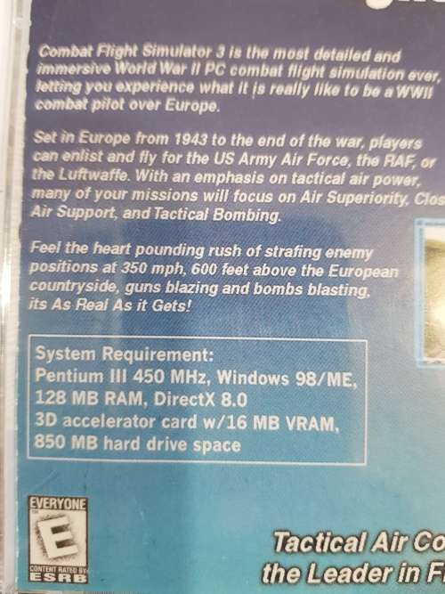 Combat Flight Simulator 3, Battle for Europe PC CD