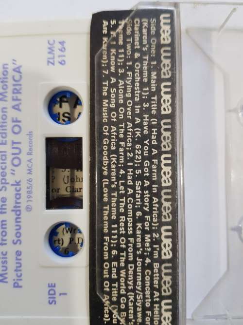 Out Of Africa, Motion Picture Soundtrack, Cassette