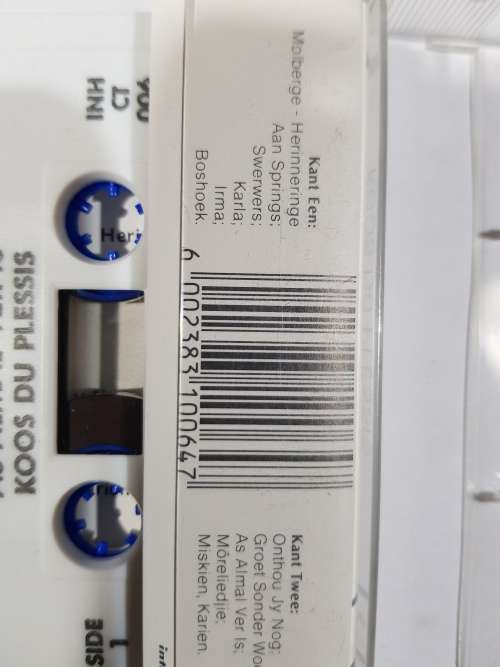 Koos Du Plessis, As Almal Ver Is, Cassette