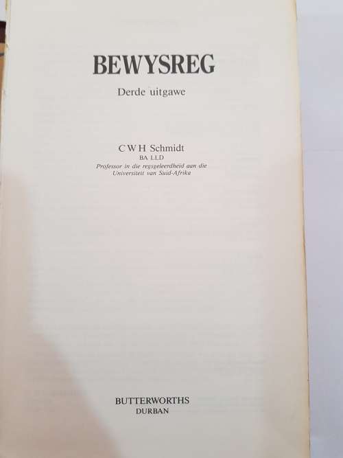 Bewysreg, Derde Uitgawe deur C.W.H. Schmidt, 1989
