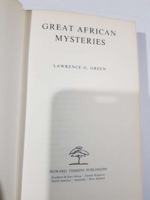 Great African Mysteries by Lawrence G. Green, Hardcover, 1982