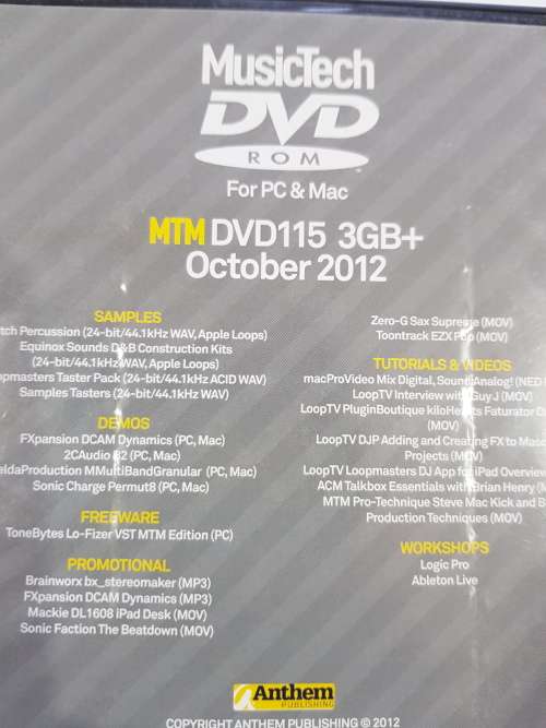 MusicTech DVD, Sample Loops, October 2012
