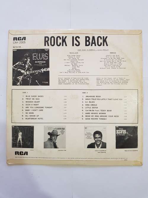 Elvis Presley, Rock is Back Elvis is King LP, VG+