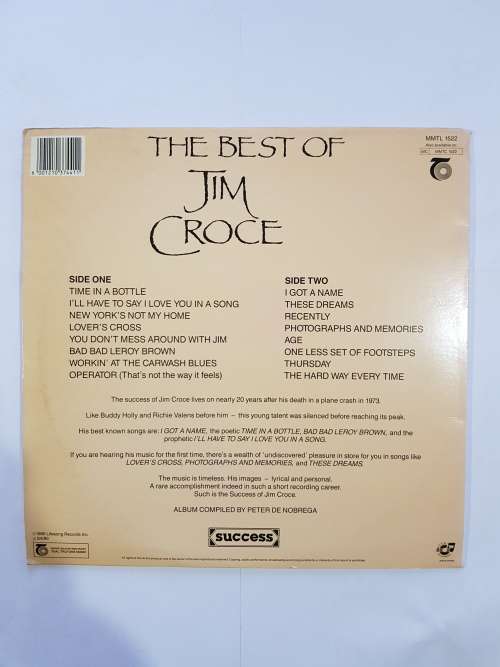 Jim Groce, The Best of Jim Groce LP, VG+