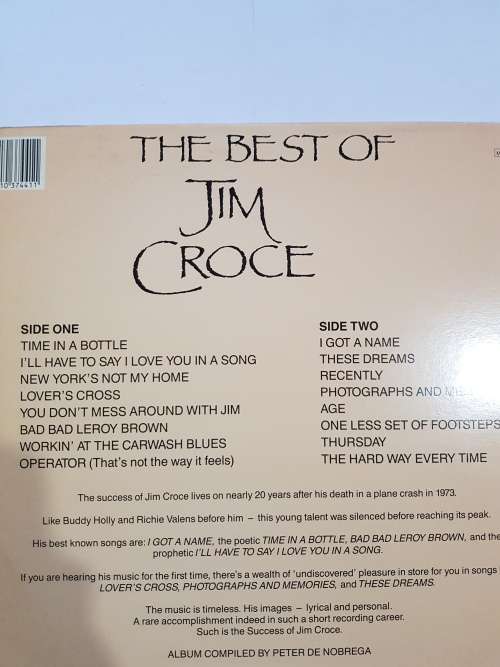Jim Groce, The Best of Jim Groce LP, VG+