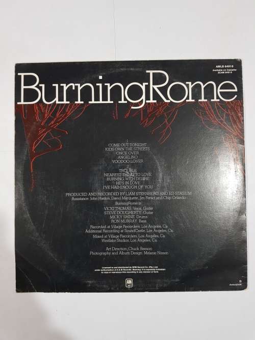 Burning Rome, Burning Rome LP, VG+