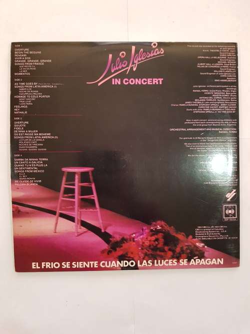 Julio Iglesias, In Concert Double LP, VG+