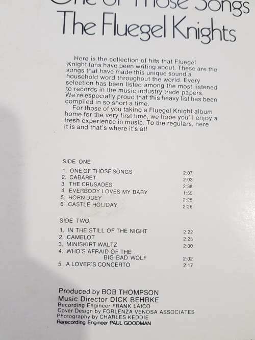 The Fluegel Knights, One of Those Songs LP, VG+