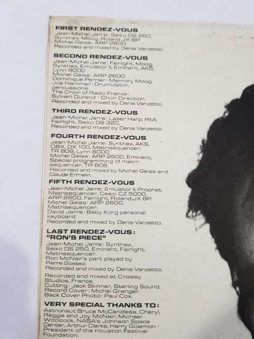 Jean Michel Jarre, Rendezvous LP, VG+