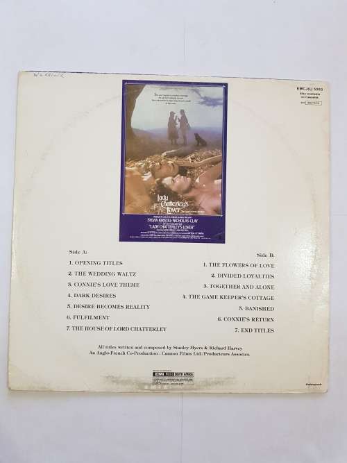 Lady Chatterley`s Lover, Motion Picture Soundtrack LP, VG