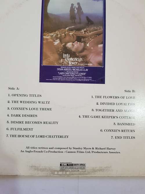 Lady Chatterley`s Lover, Motion Picture Soundtrack LP, VG