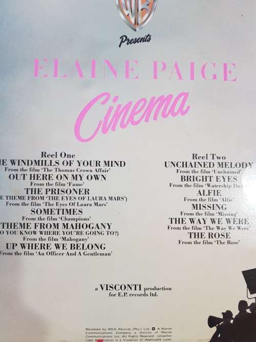 Elaine Paige, Cinema LP