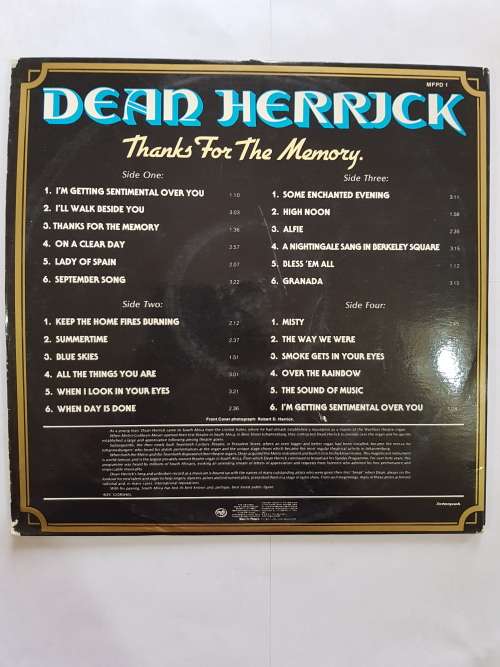 Dean Herrick, Thanks for the Memory Double LP, VG+
