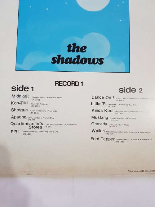 The Shadows, Cosy at Midnight Double LP, VG+