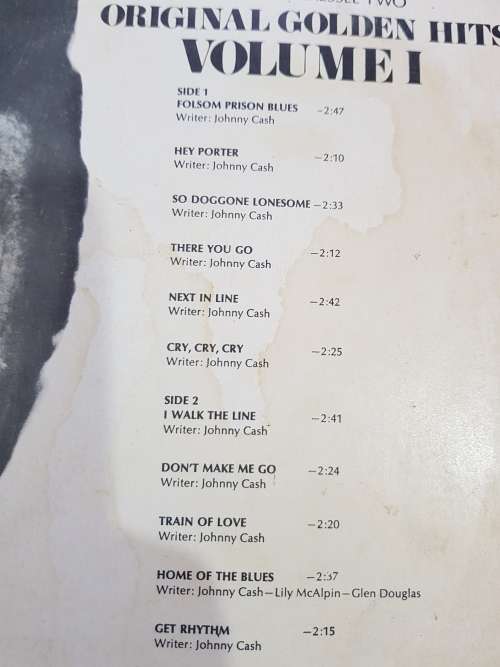 Johnny Cash, Original Golden Hits Volume 1 LP, VG
