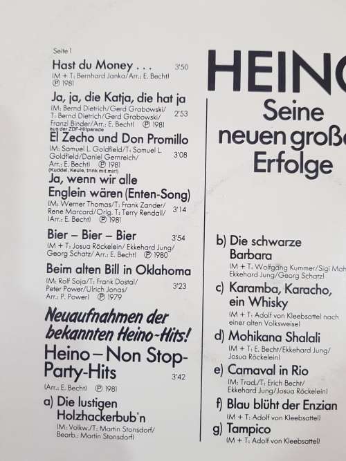 Heino, Seine Neuen Groben Erfolge LP
