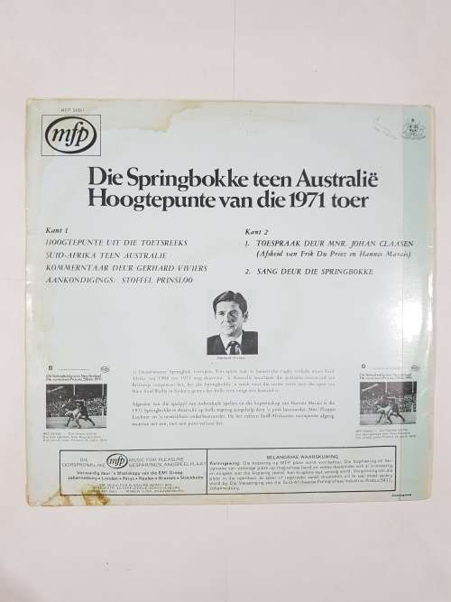 Die Springbokke Teen Australie, 1971 Toer LP, VG
