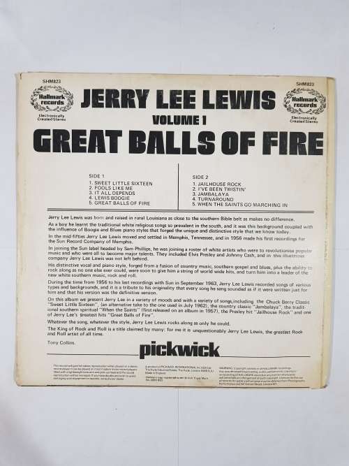 Jerry Lee Lewis, Great Balls of Fire LP, VG