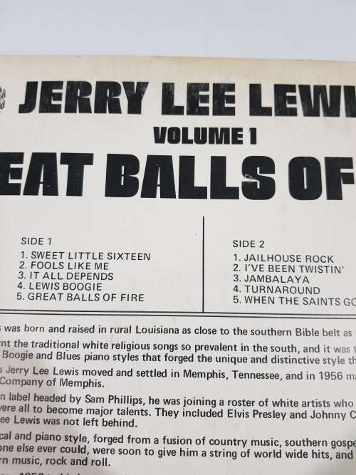 Jerry Lee Lewis, Great Balls of Fire LP, VG