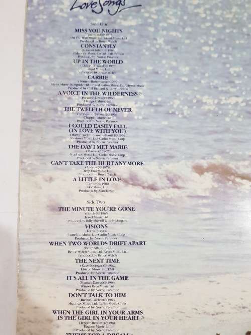 Cliff Richard, Love Songs LP, VG+