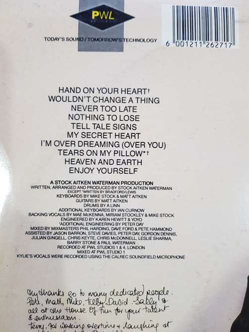 Kylie Minogue, Enjoy Yourself LP, VG
